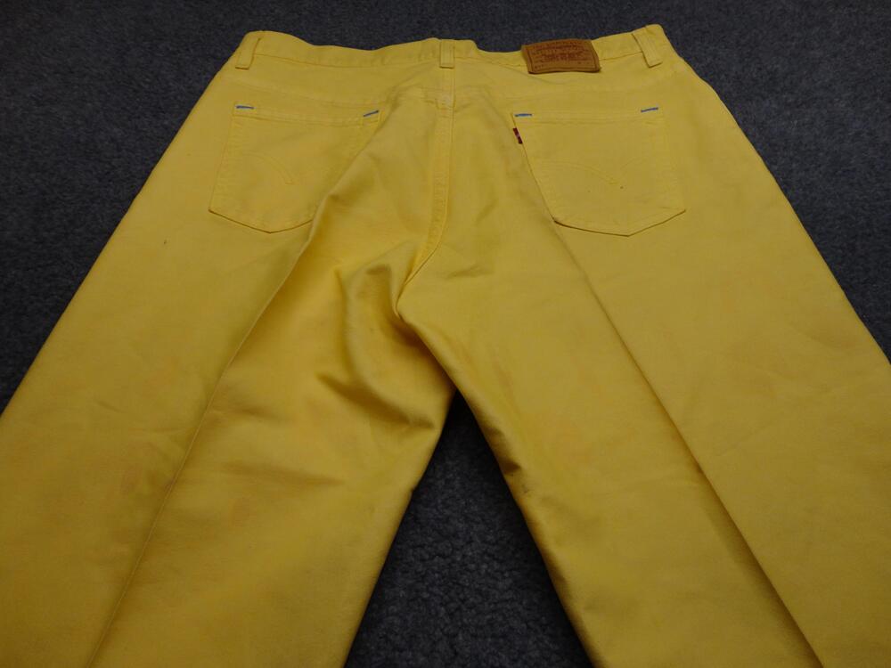 Levi's 577 Jeans Womens 16 Bright Yellow Straight Crop Denim 5 Pocket USA 32x23